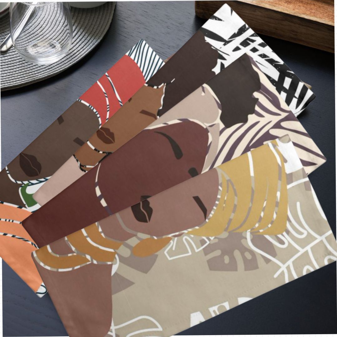 Servilletas de algodón para cóctel, 30 x 30 cm | Melanated Musings | Juego de 4