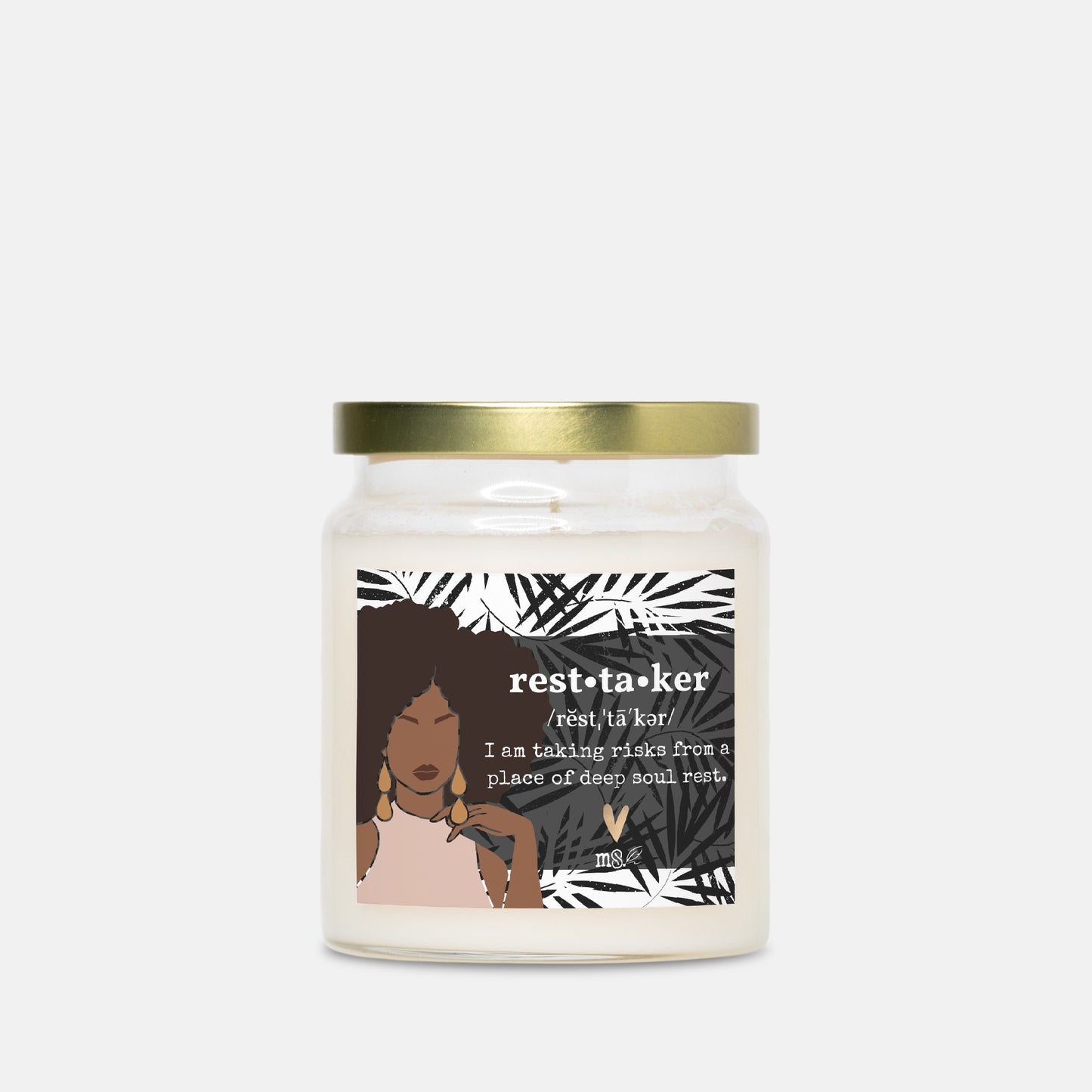 Vela "Definición de Hojas de Medianoche" | Frasco de boticario con tapa dorada - Sin colorantes | Colección Melanated Musings