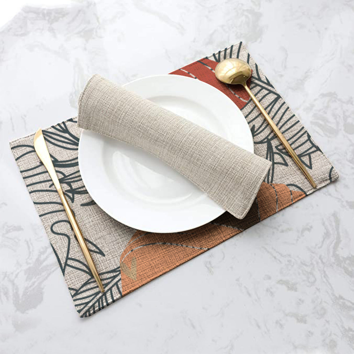 Mantel individual de lino Noir + Leaves | Melanated Musings
