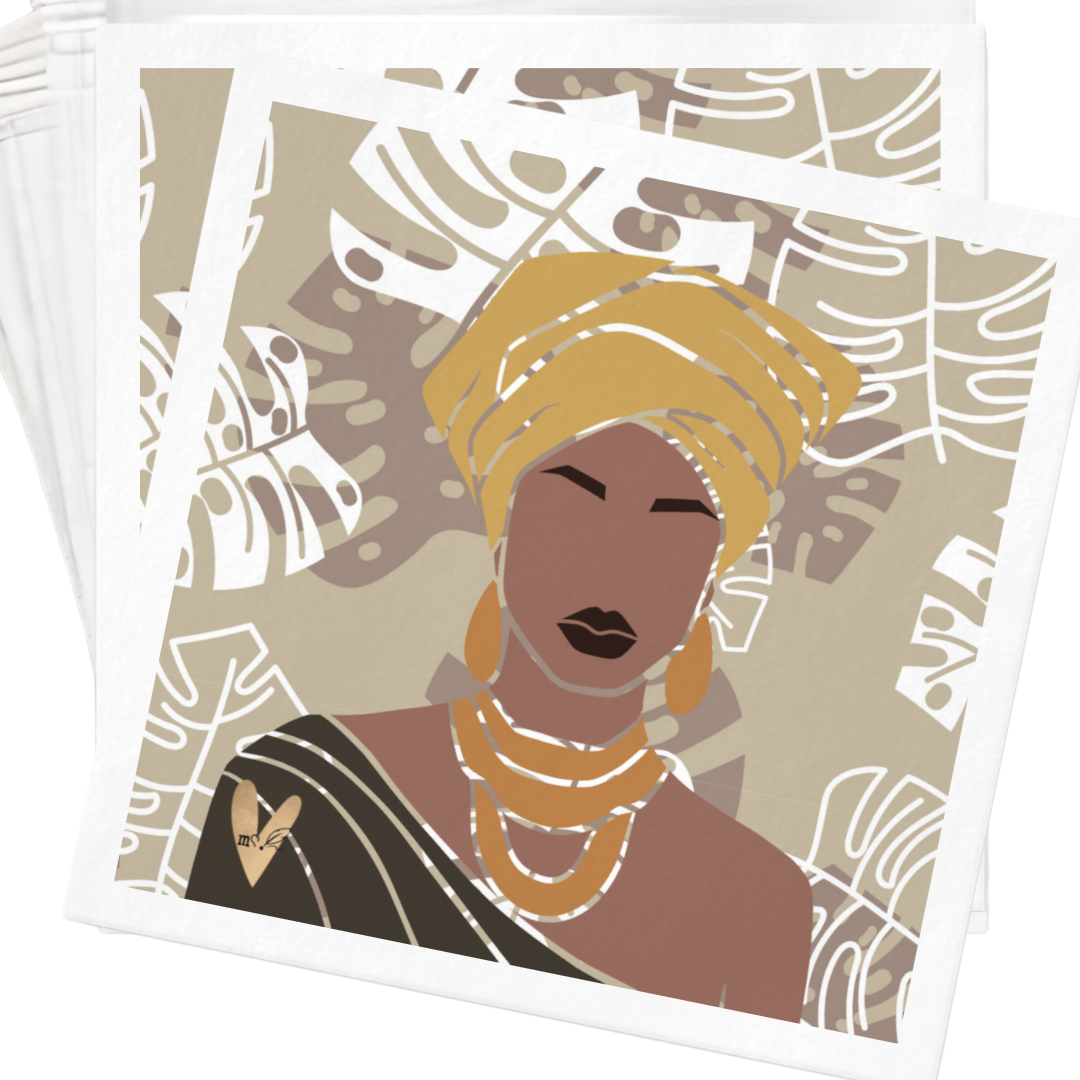 Monsteras de cacao con melanina | Juego de 20 servilletas de cóctel