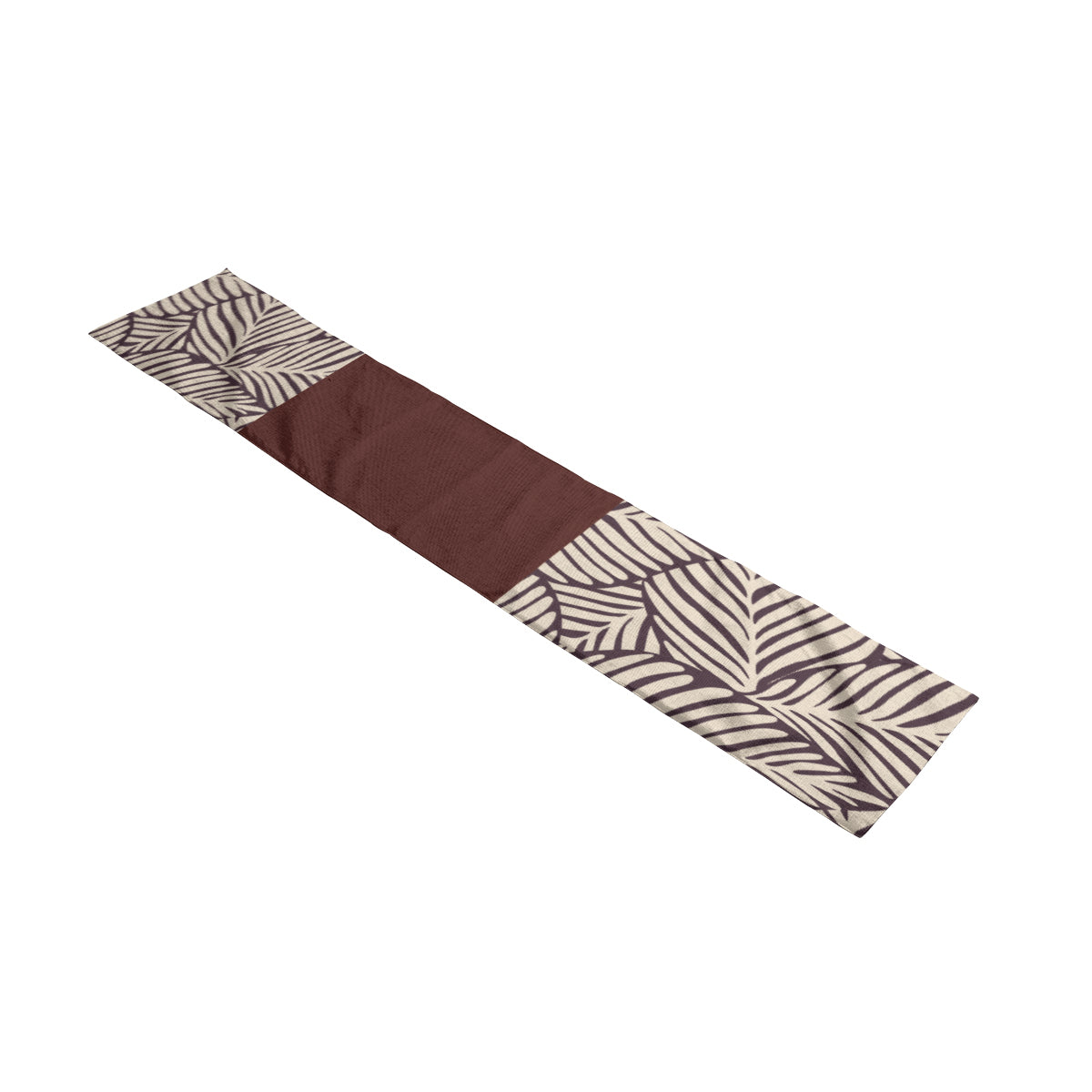 Mocha + Leaves Table Runner 70" x13" | 100% Linen Flax | Melanated Musings Collection (minimum order 5)