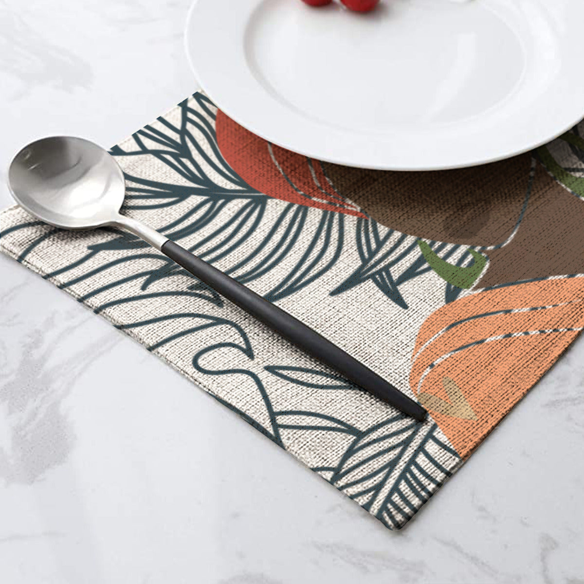 Mantel individual de lino Noir + Leaves | Melanated Musings