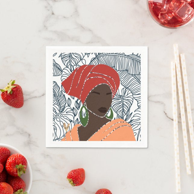 Noir + Leaves Melanated Musings | Set of 20 Cocktail Napkins (minimum order 5)