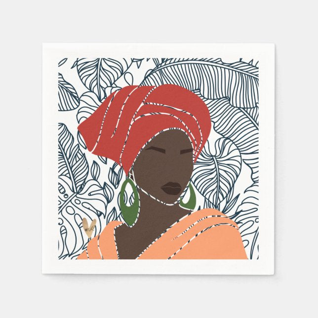 Noir + Leaves Melanated Musings | Set of 20 Cocktail Napkins (minimum order 5)