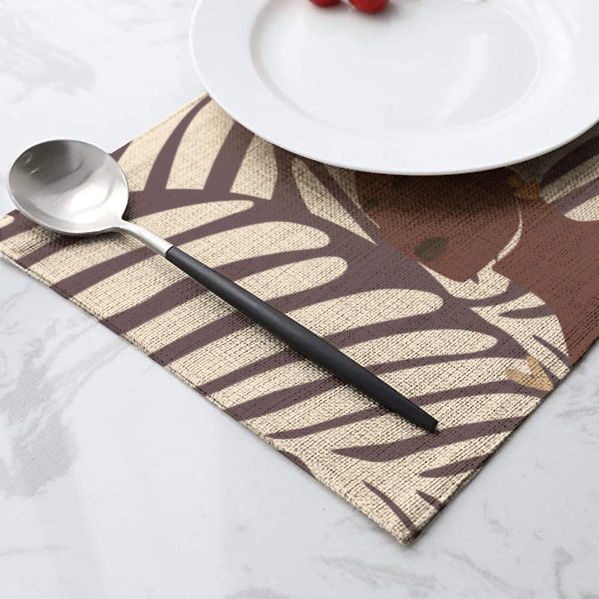 Mantel individual de lino Mocha + Leaves | Melanated Musings