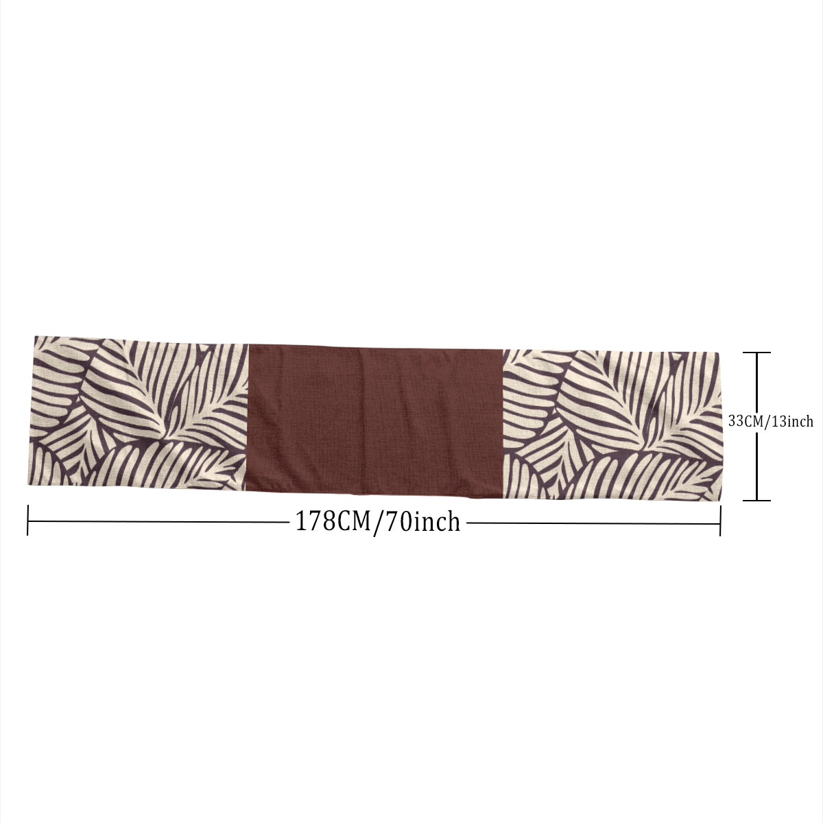 Mocha + Leaves Table Runner 70" x13" | 100% Linen Flax | Melanated Musings Collection (minimum order 5)