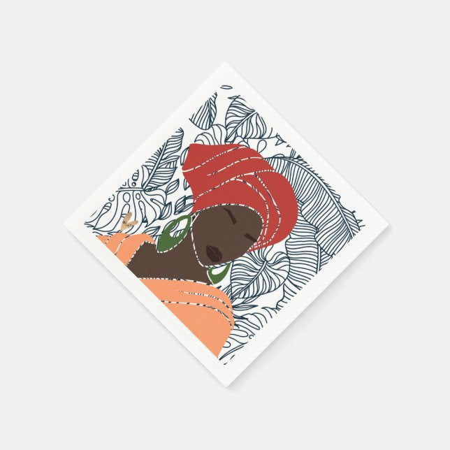 Noir + Leaves Melanated Musings | Set of 20 Cocktail Napkins (minimum order 5)