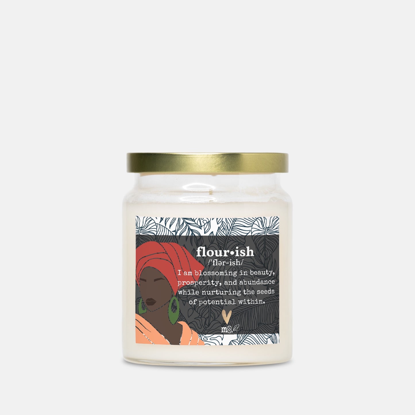 Vela Noir + Leaves Definition | Frasco de boticario con tapa dorada - Sin colorantes | Colección Melanated Musings