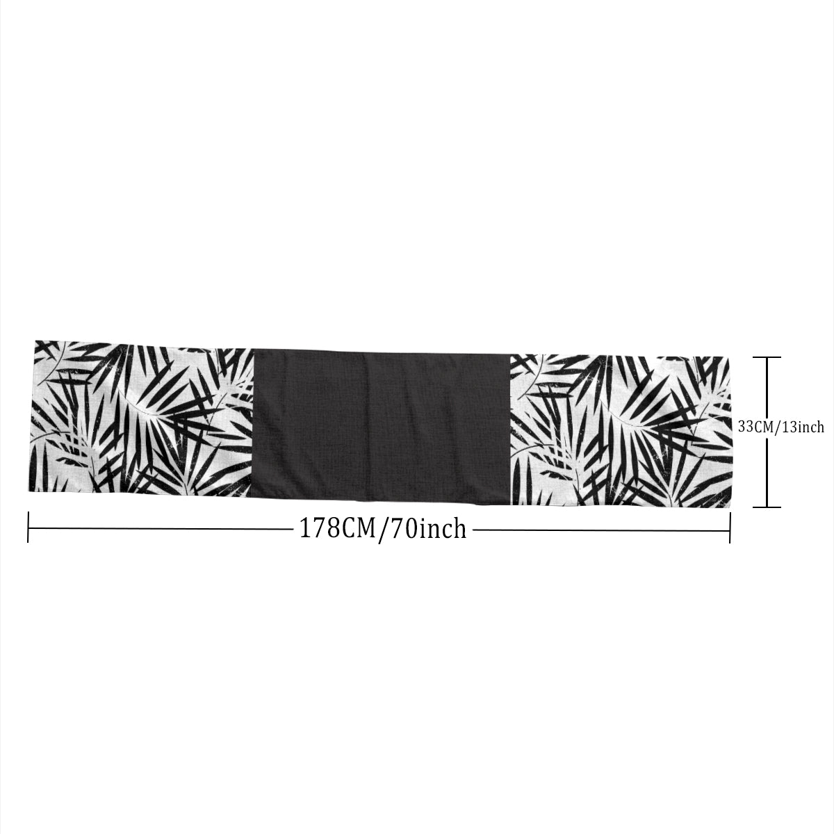Midnight Fronds Table Runner 70" x13" | 100% Linen Flax | Melanated Musings Collection (minimum order 5)