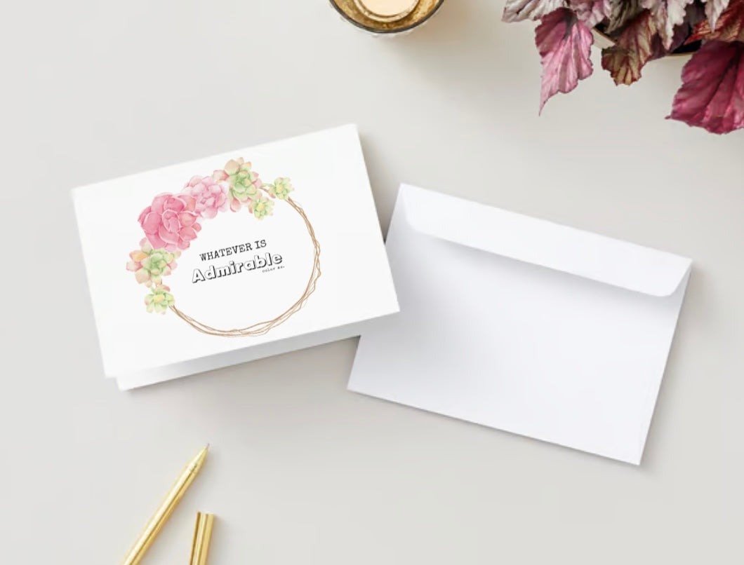 Lo que sea admirable | Tarjeta de felicitación Color and Journal™