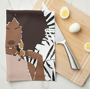 Midnight Fronds Tea Towel | Melanated Musings Collection