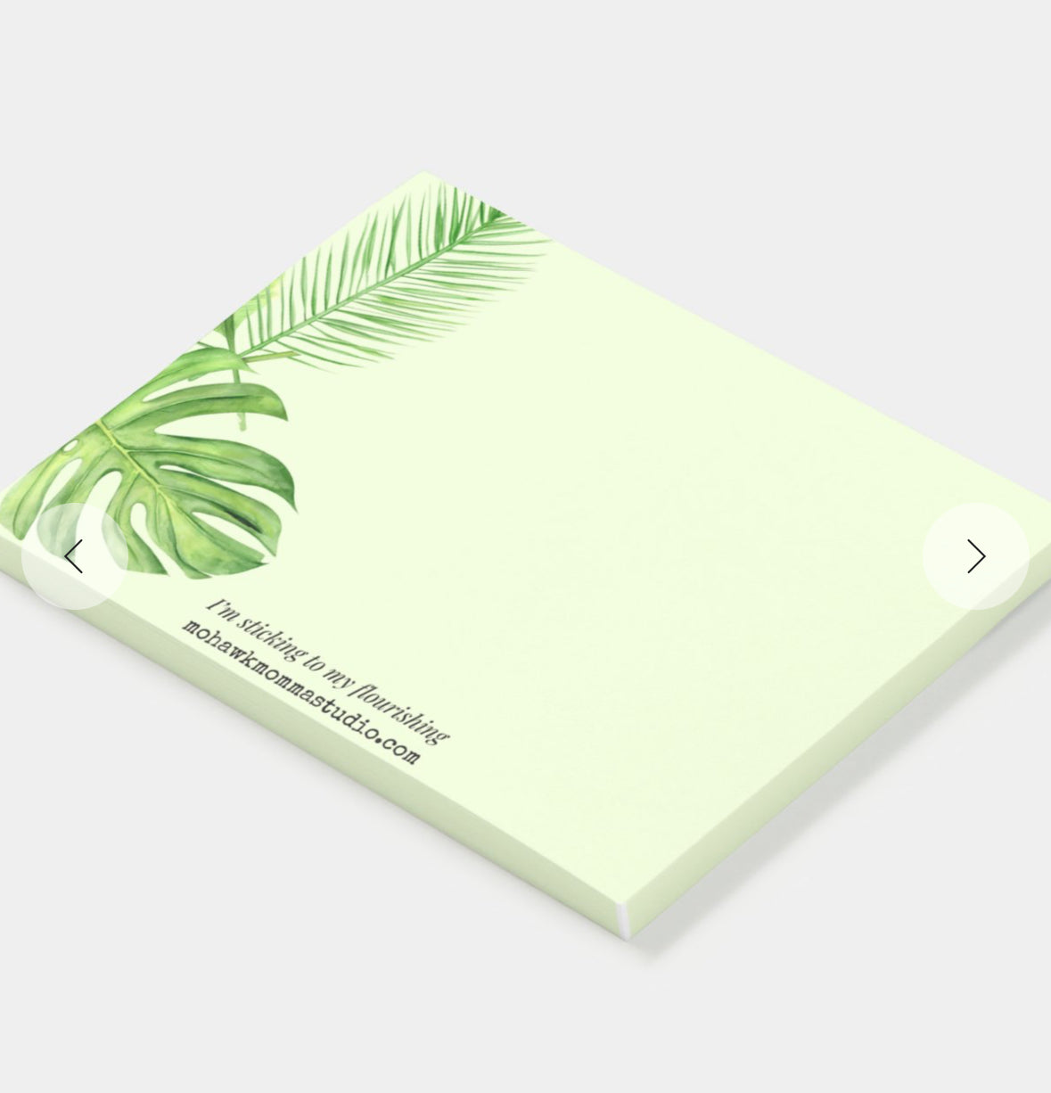 Watercolor Monstera + Palms Sticky Notepad | 4” x 3”
