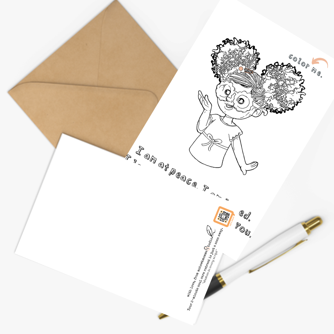 Tarjeta de notas Black Girl Peace Color + Journal™