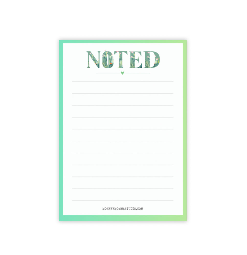 Bloc de notas adhesivas de suculentas | 10 x 15 cm