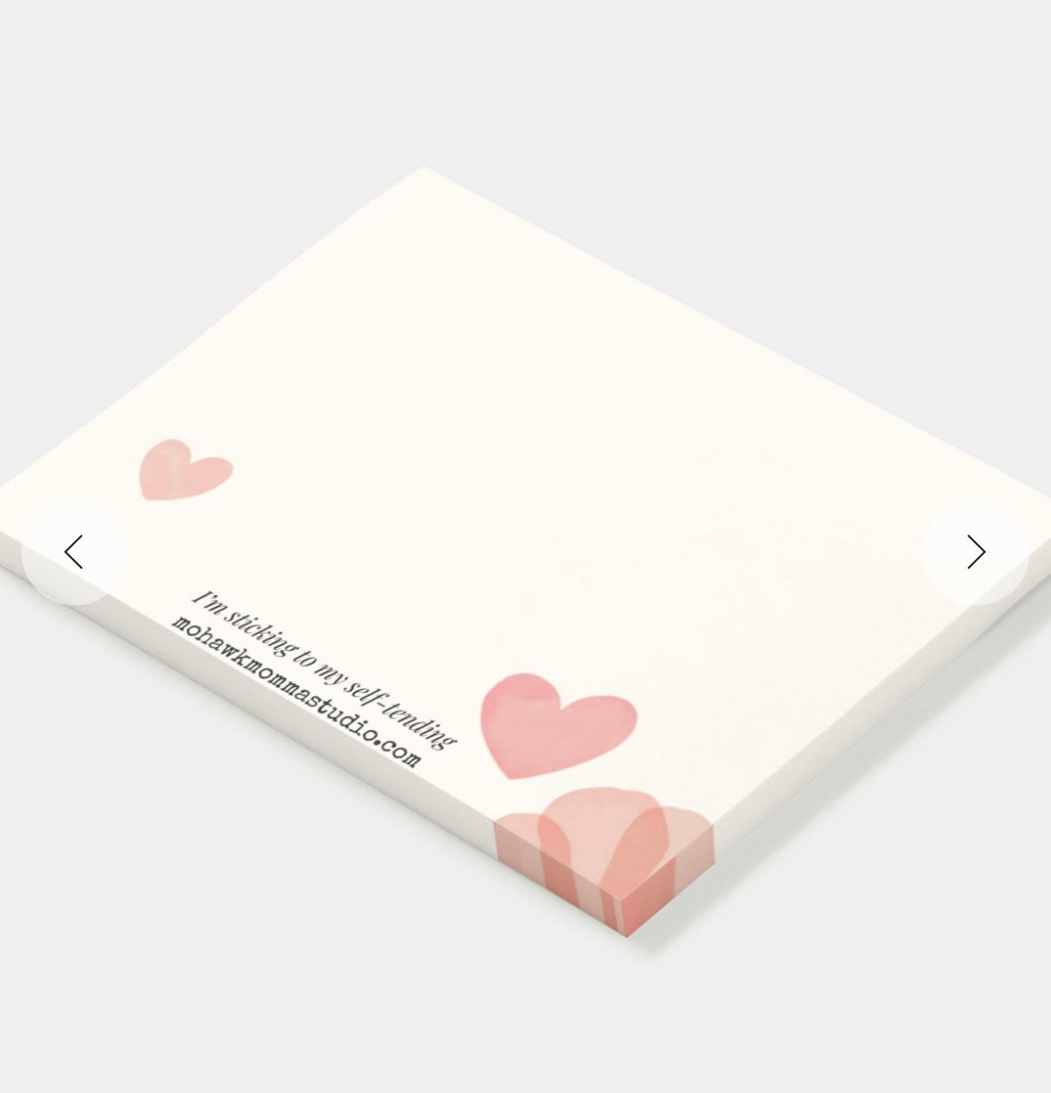 Watercolor Hearts in Bloom Sticky Notepad | 4” x 3”