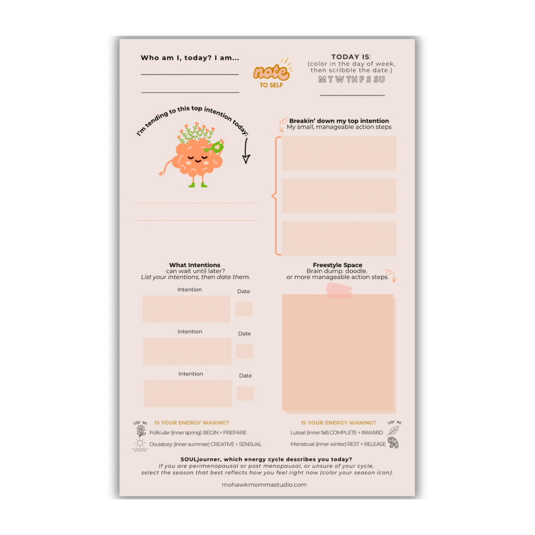 Note to Self Sticky Notepad Intentions Mini-Planner | 5.5” x 8.5” | Color + Journal™