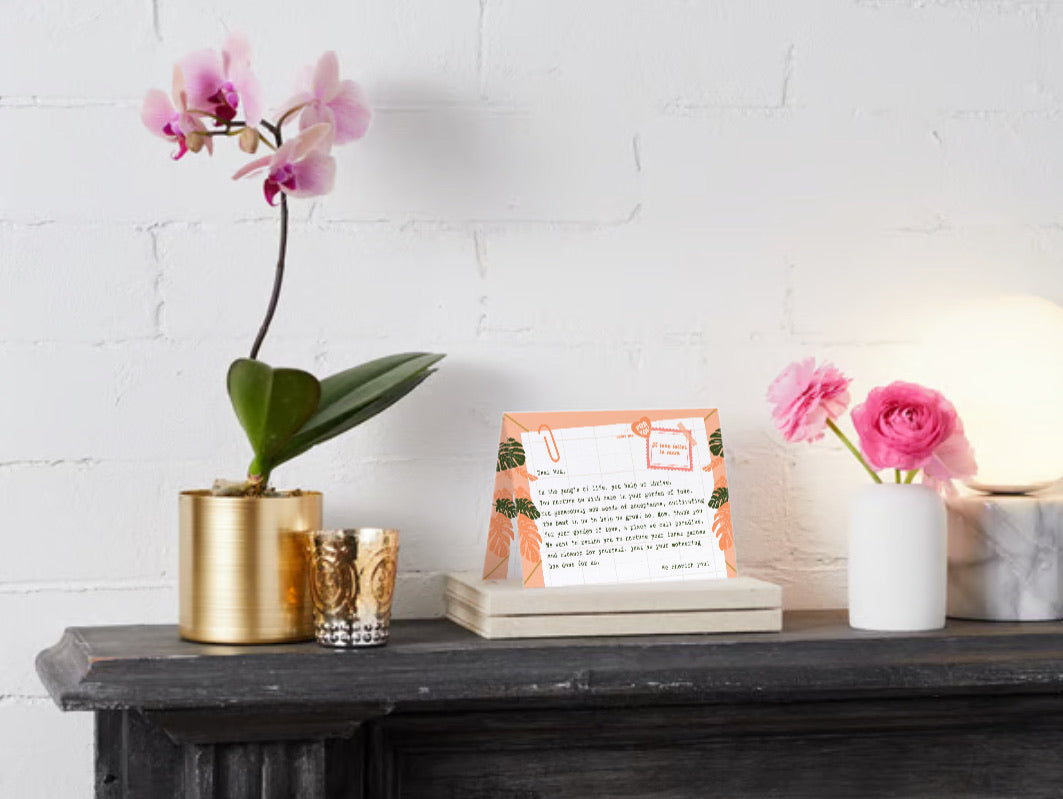Querida Mamá, Jardín del Amor | Tarjeta de felicitación para colorear y escribir a diario™