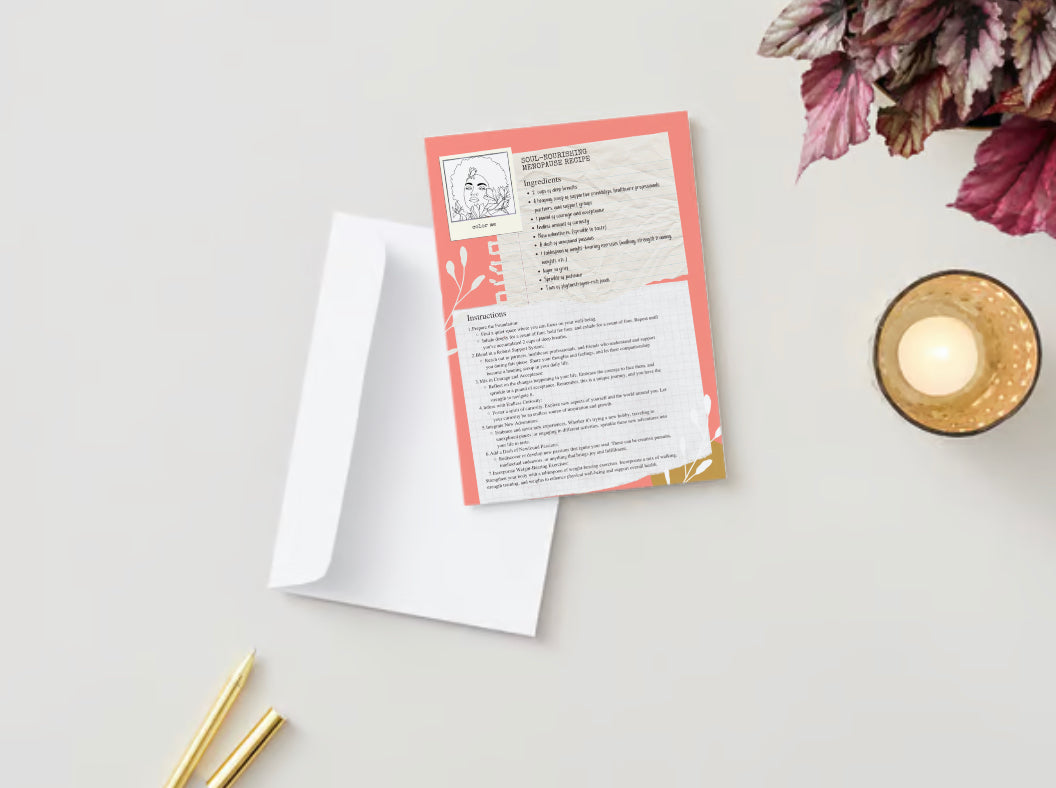 Una receta conmovedora para la menopausia | Tarjeta de felicitación Color + Journal™ de Bienestar Femenino