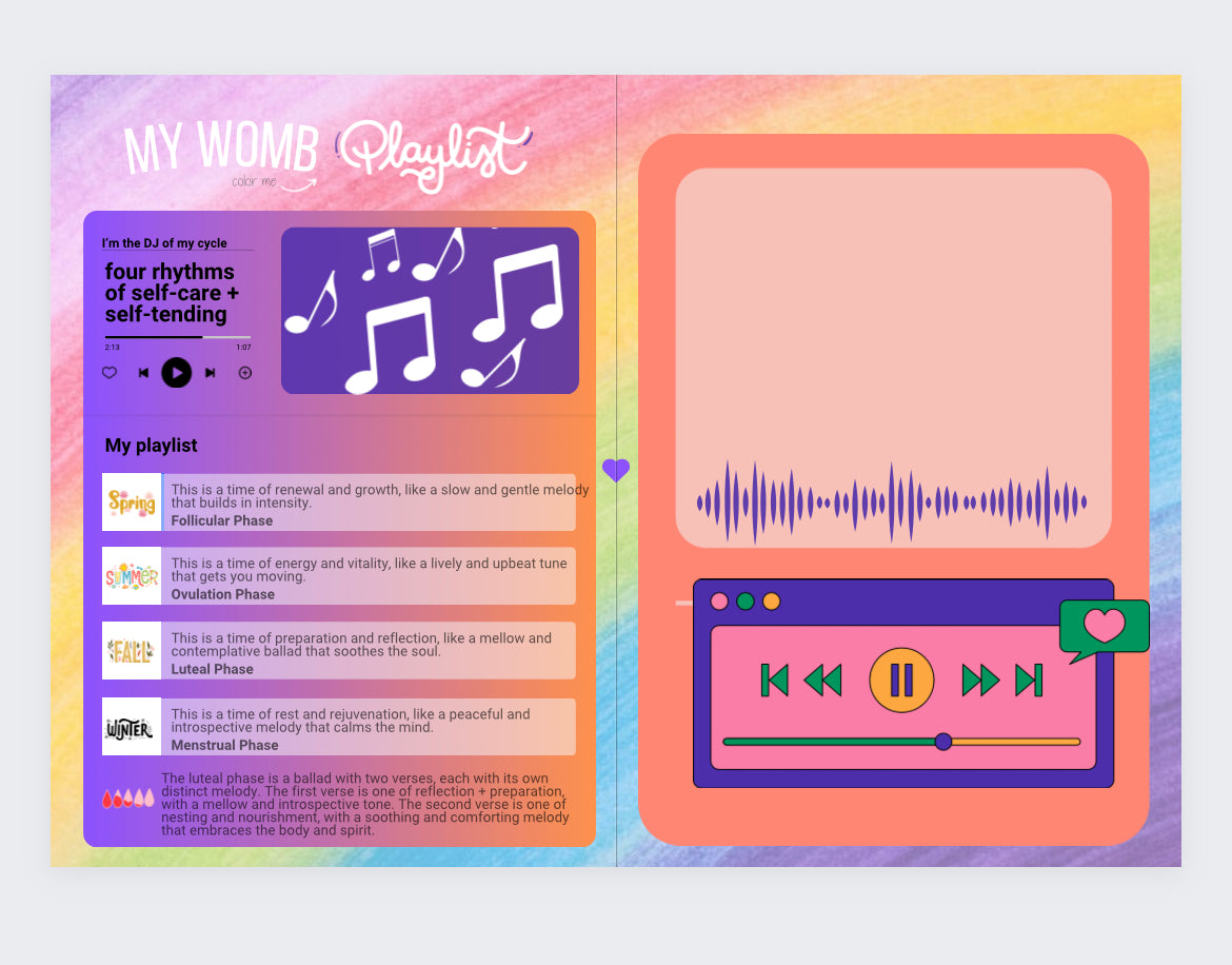 Soy la DJ de mi ciclo | Tarjeta de felicitación Color + Journal™ de Bienestar Femenino