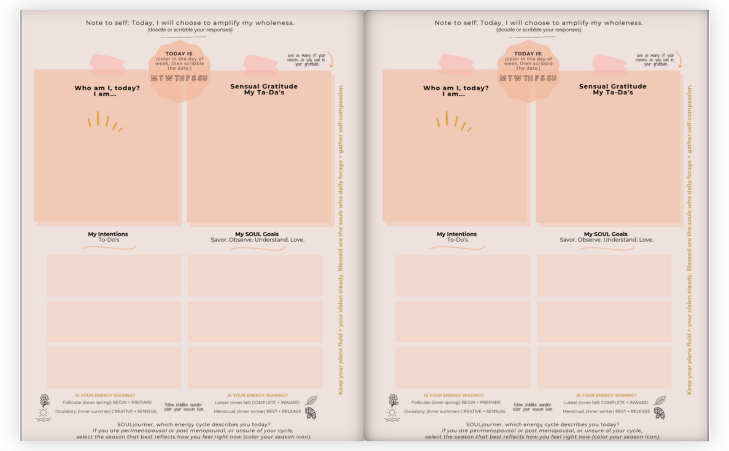 Journal d'intentions de 30 jours | Couverture souple avec suggestions de couleurs