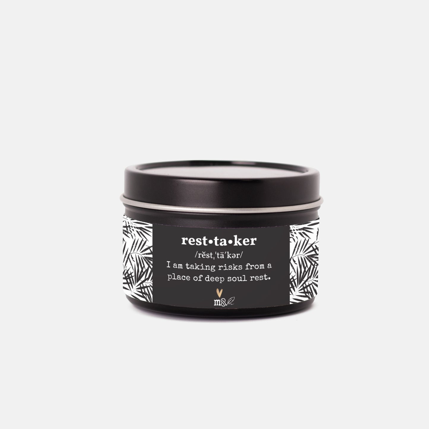 Vela en lata "Definición de Frondas de Medianoche" | Vela de viaje de 113 g - Sin colorantes | Colección Melanated Musings