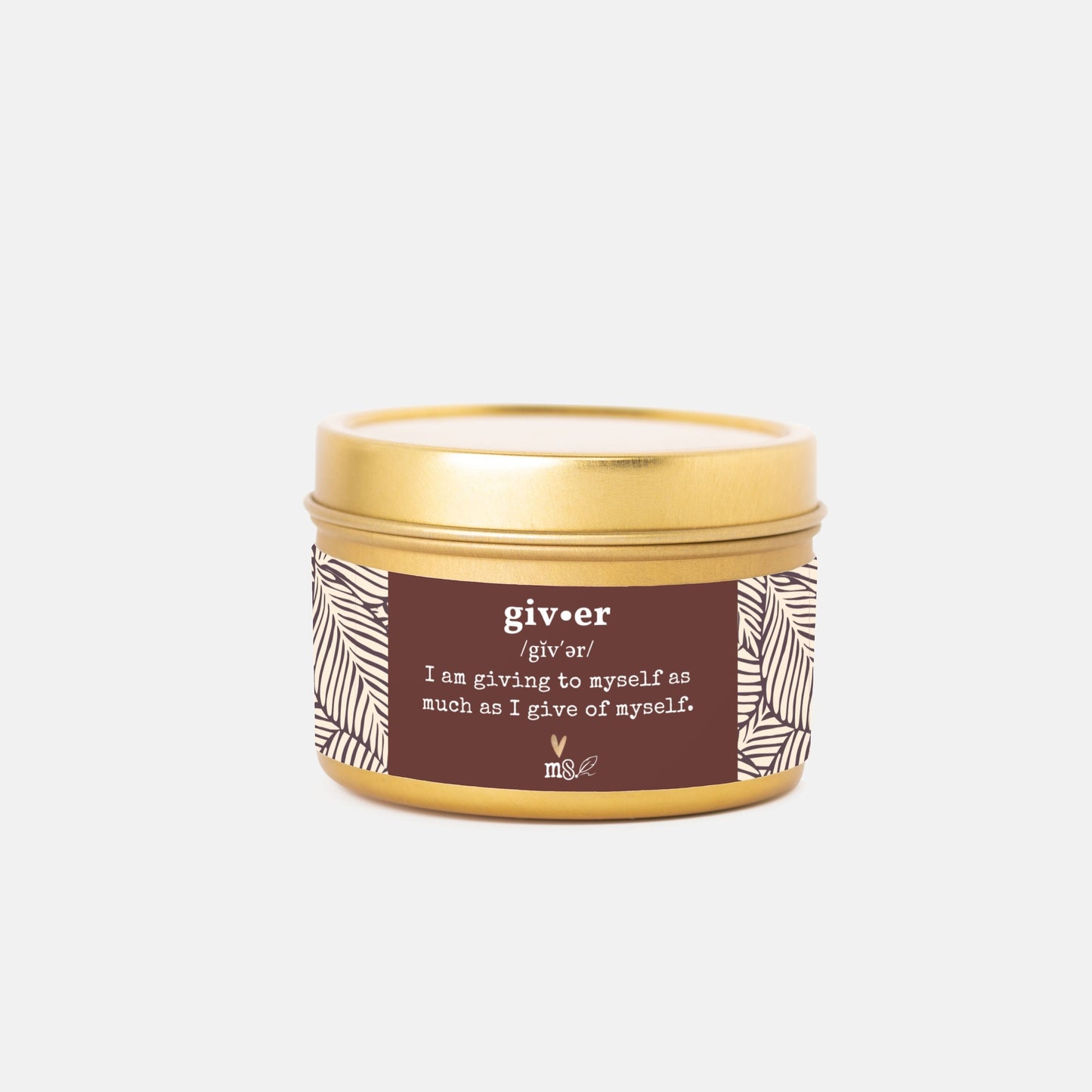 Vela en lata con la definición de Mocha + Hojas | Vela de viaje de 113 g - Sin colorantes | Colección Melanated Musings