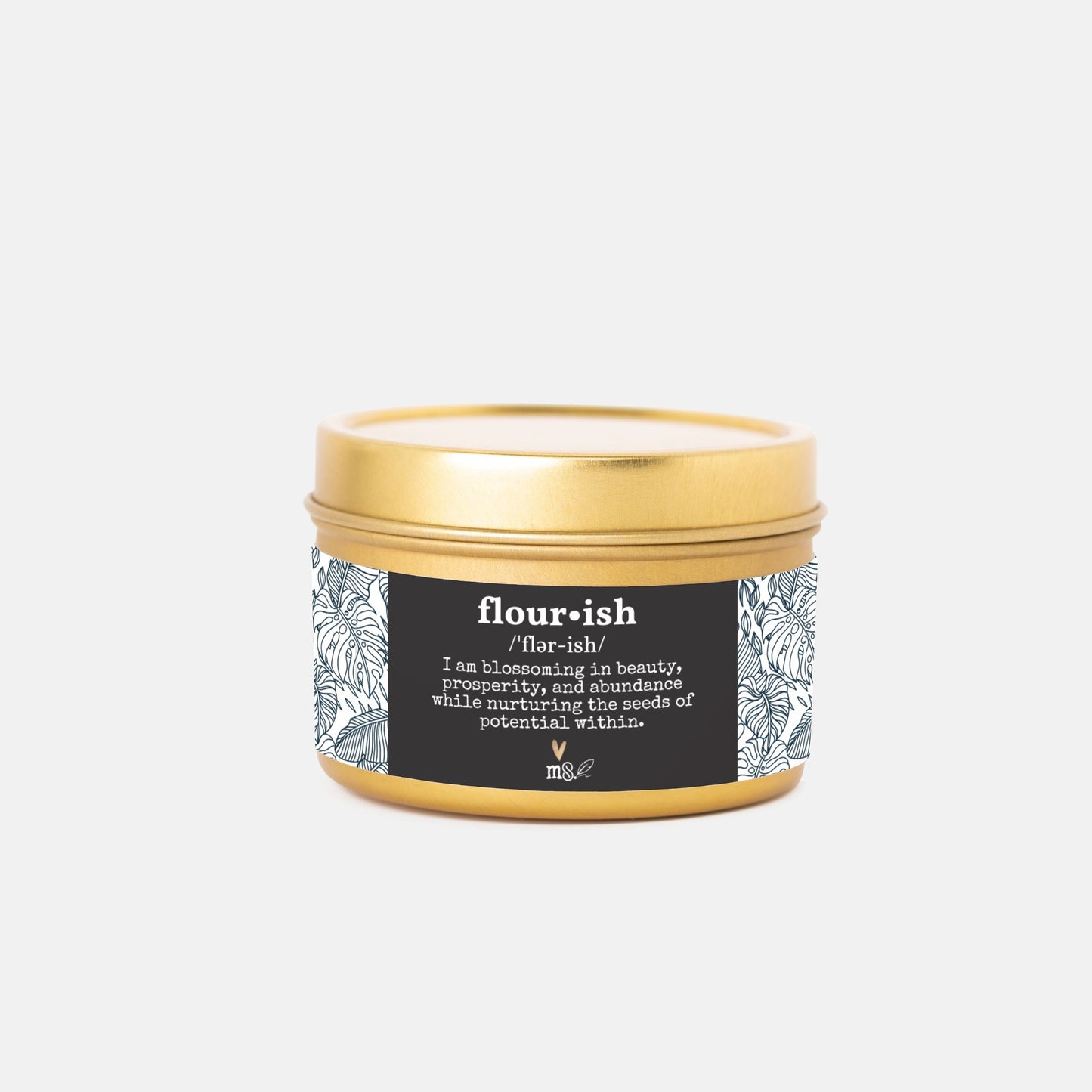 Vela en lata "Noir + Leaves Definition" | Vela de viaje de 113 g - Sin colorantes | Colección Melanated Musings