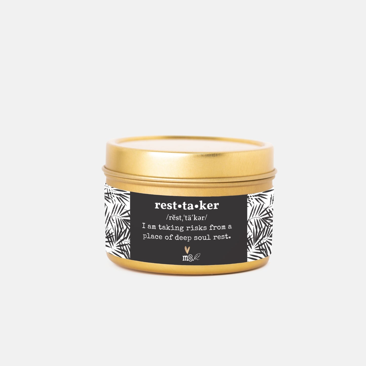Vela en lata "Definición de Frondas de Medianoche" | Vela de viaje de 113 g - Sin colorantes | Colección Melanated Musings