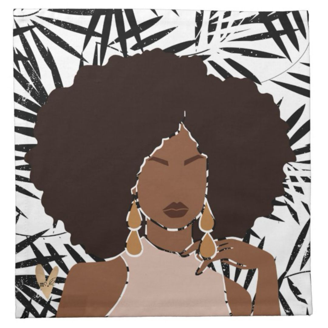 Servilletas de algodón para cóctel, 30 x 30 cm | Melanated Musings | Juego de 4