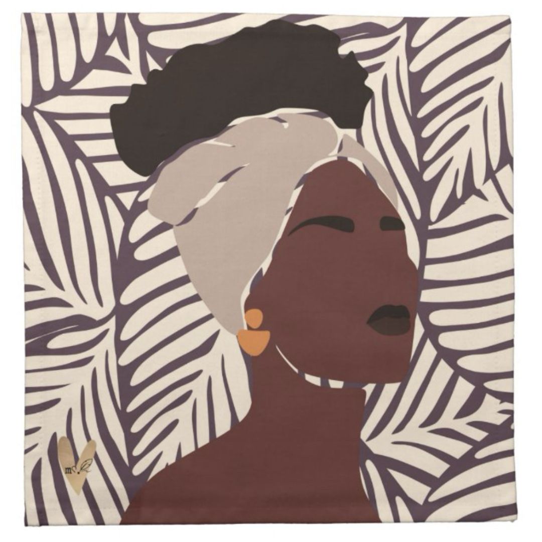 Servilletas de algodón para cóctel, 30 x 30 cm | Melanated Musings | Juego de 4