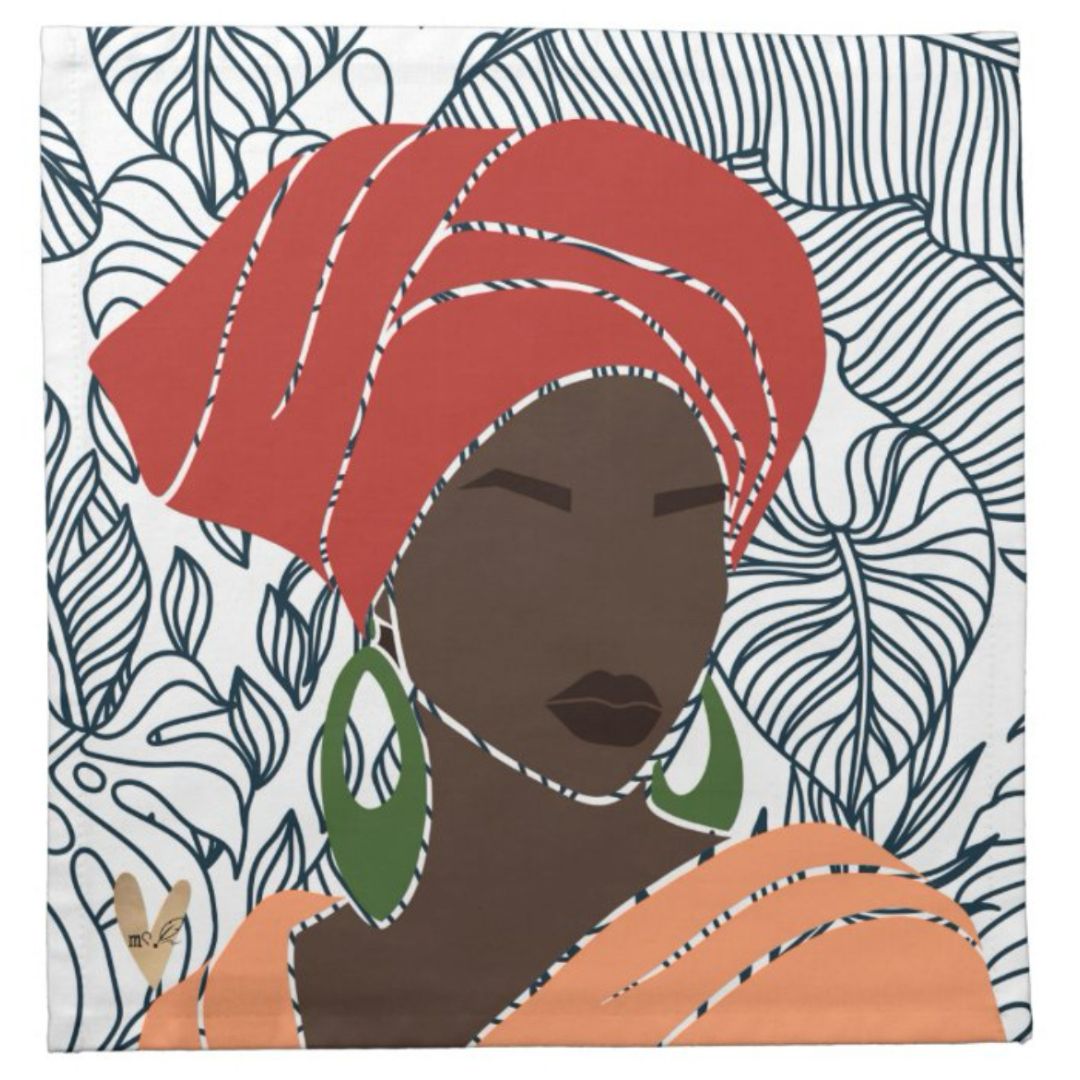 Servilletas de algodón para cóctel, 30 x 30 cm | Melanated Musings | Juego de 4