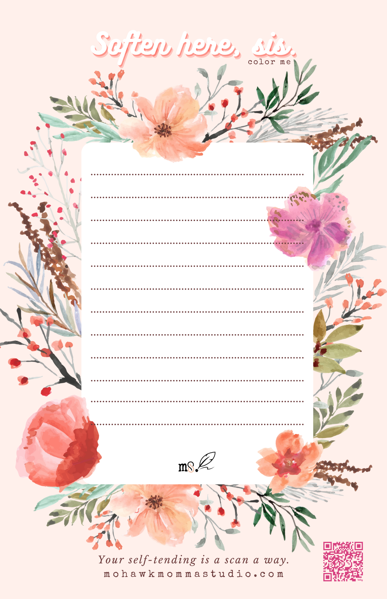 Suaviza aquí, hermana Bloc de notas | Color + Journal™