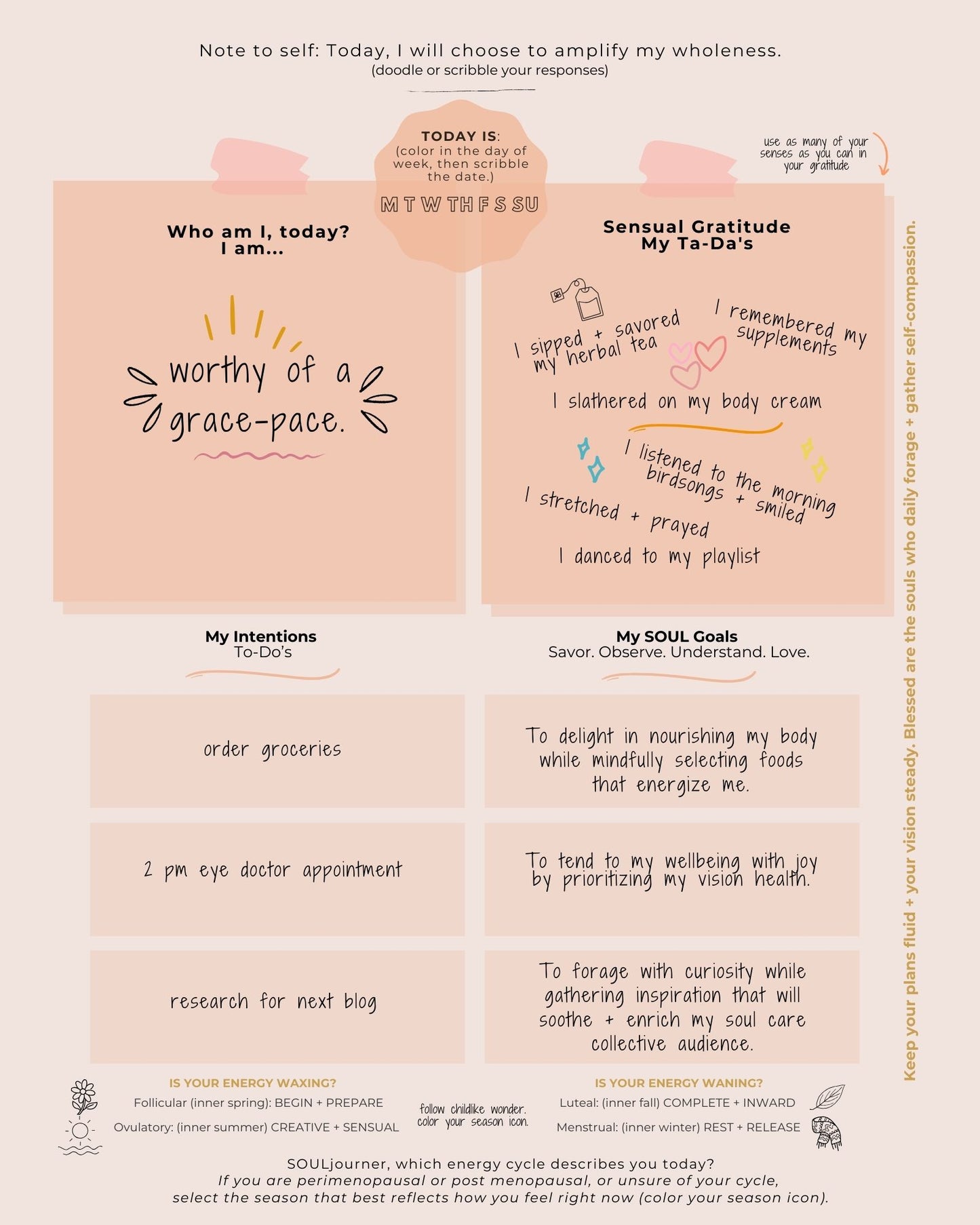 Journal d'intentions de 30 jours | Couverture souple avec suggestions de couleurs