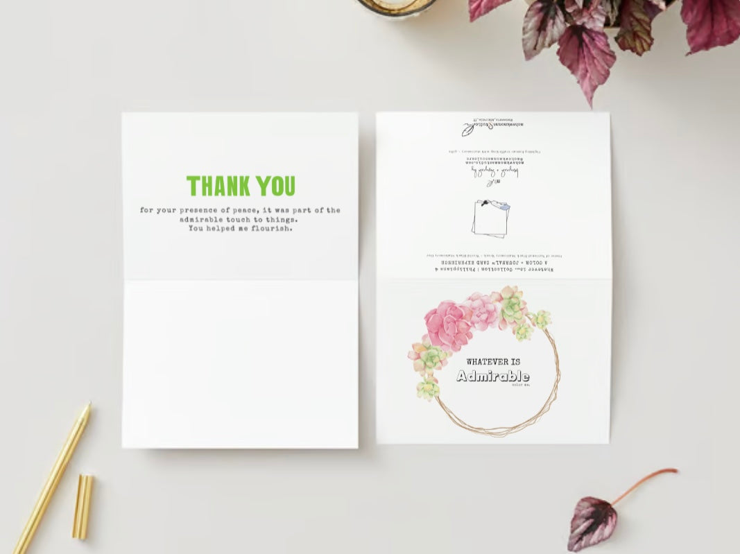 Lo que sea admirable | Tarjeta de felicitación Color and Journal™