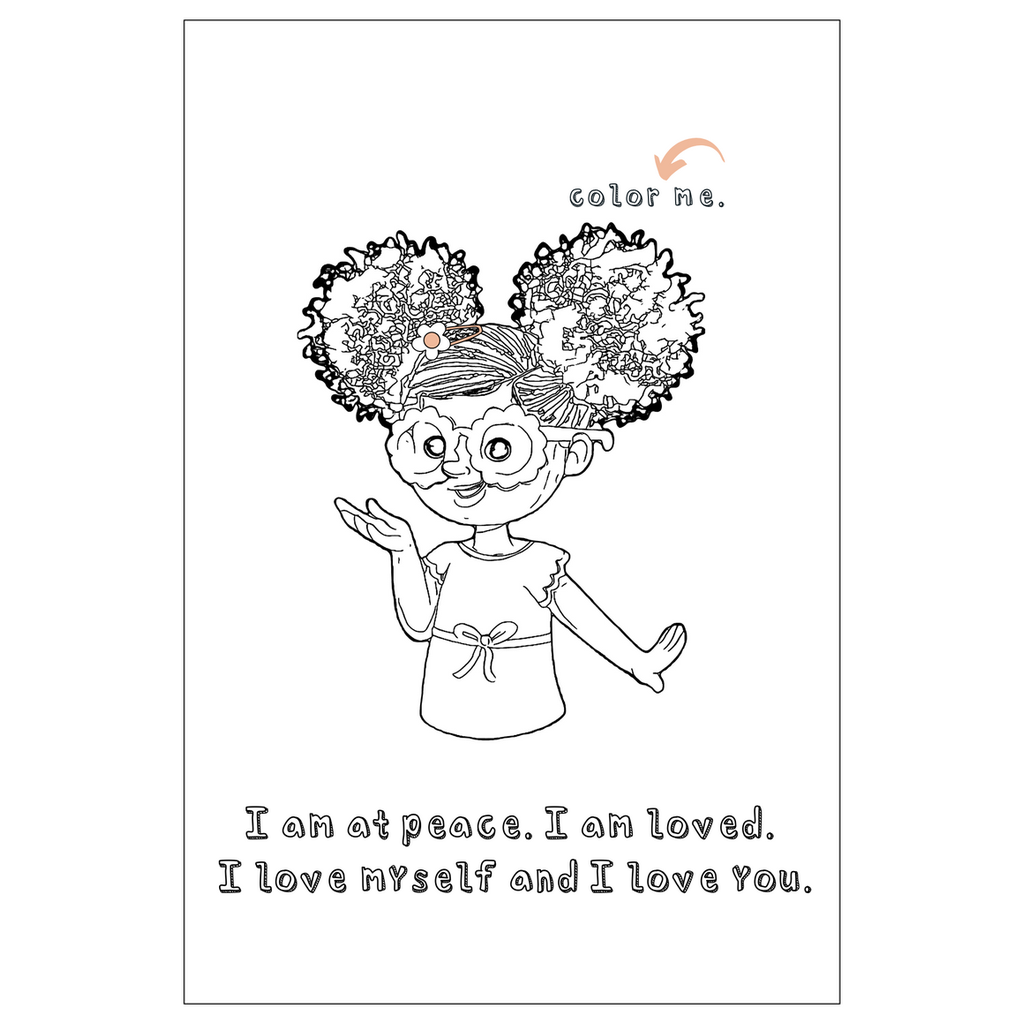 Tarjeta de notas Black Girl Peace Color + Journal™