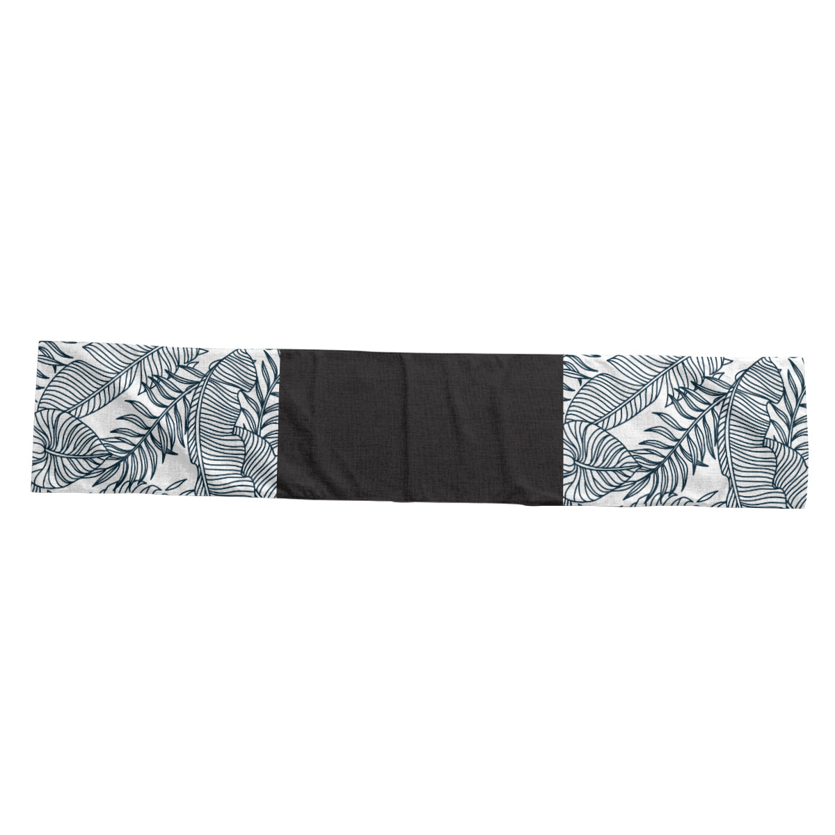Camino de mesa Noir + Leaves de 180 x 33 cm | 100 % lino | Colección Melanated Musings