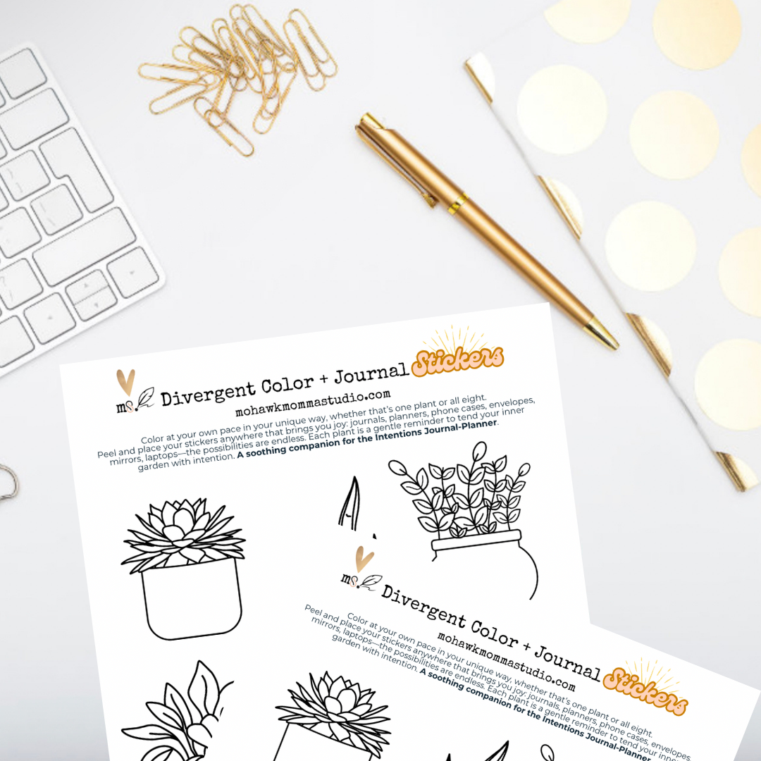 Divergent Coloring Sticker Sheet | Companion to The Intentions Journal-Planner