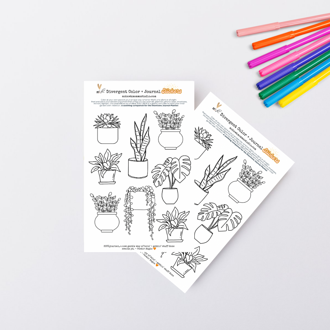 Divergent Coloring Sticker Sheet | Companion to The Intentions Journal-Planner