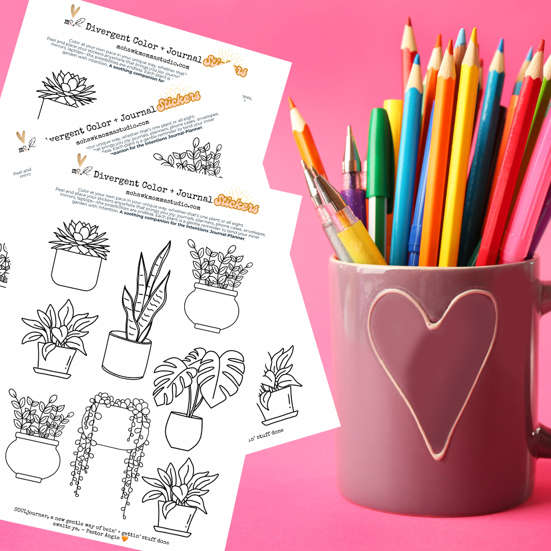 Divergent Coloring Sticker Sheet | Companion to The Intentions Journal-Planner