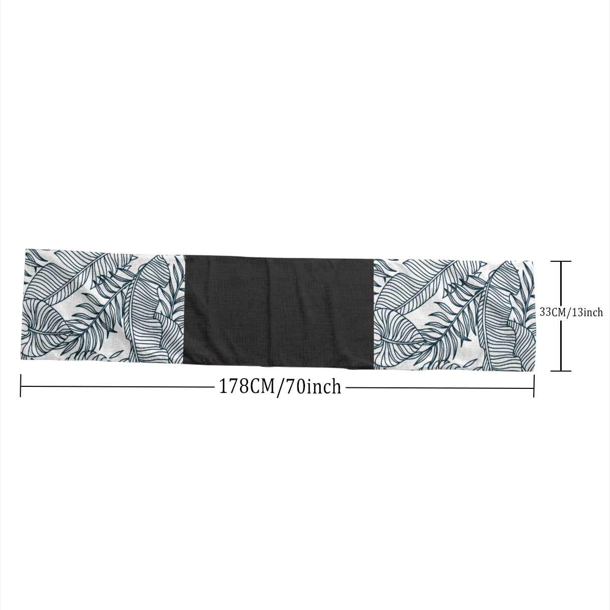 Camino de mesa Noir + Leaves de 180 x 33 cm | 100 % lino | Colección Melanated Musings