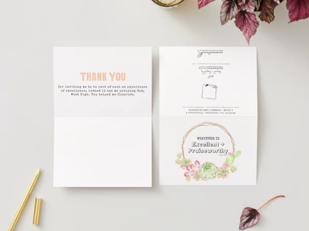 Todo lo que es excelente y digno de alabanza | Tarjeta de felicitación Color and Journal™