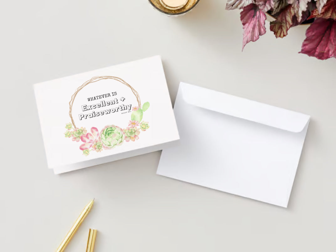 Todo lo que es excelente y digno de alabanza | Tarjeta de felicitación Color and Journal™