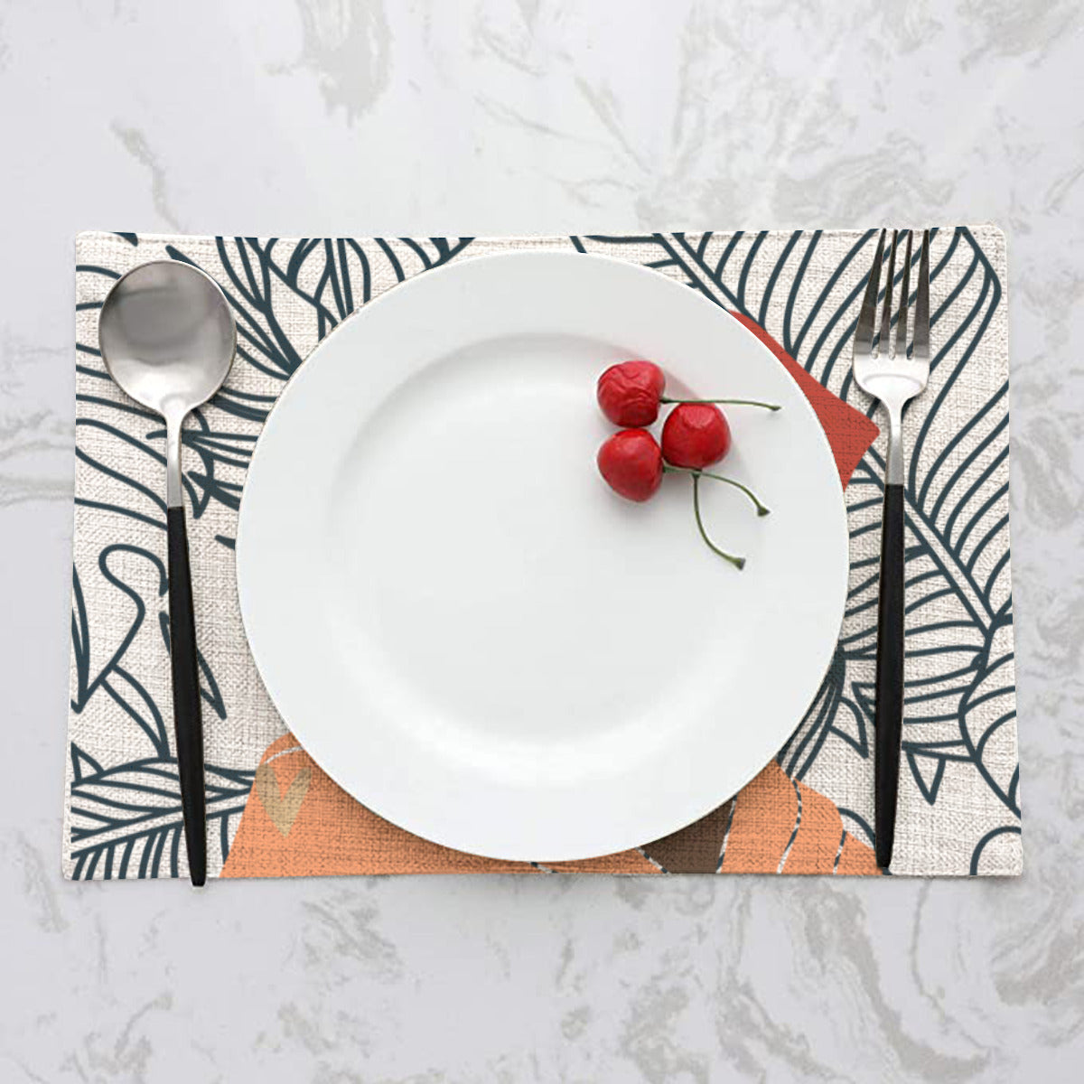Mantel individual de lino Noir + Leaves | Melanated Musings