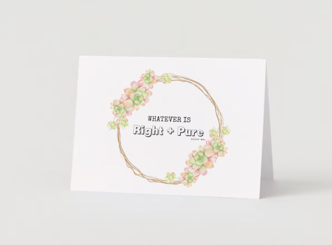 Lo que es correcto + Puro | Tarjeta de felicitación Color and Journal™