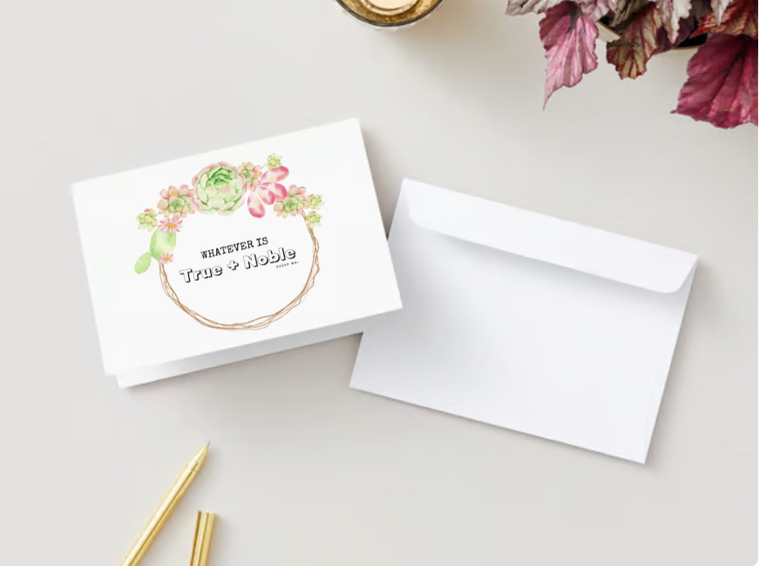 Lo que es Verdadero + Noble | Tarjeta de felicitación Color and Journal™