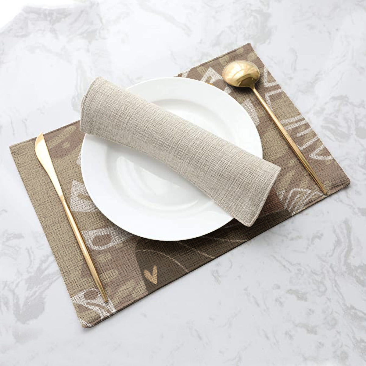 Cocoa  Monsteras Linen Placemat | Melanated Musings (minimum order 5)