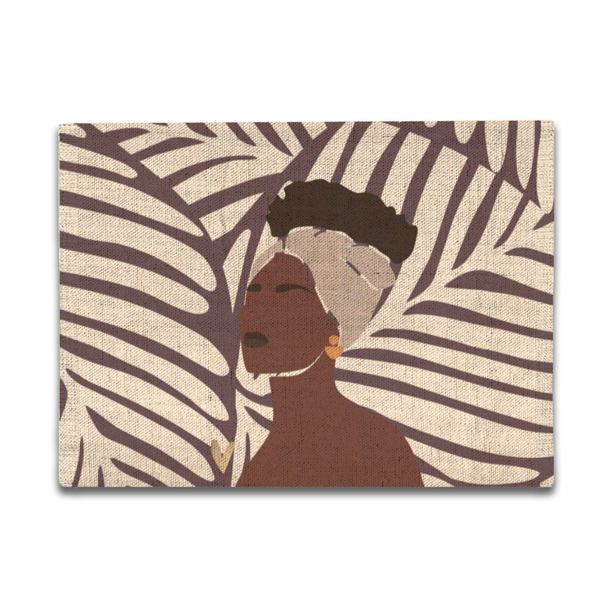 Mocha + Leaves Linen Placemat | Melanated Musings (minimum order 5)