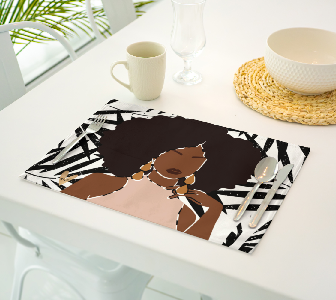 Midnight Fronds Linen Placemat | Melanated Musings