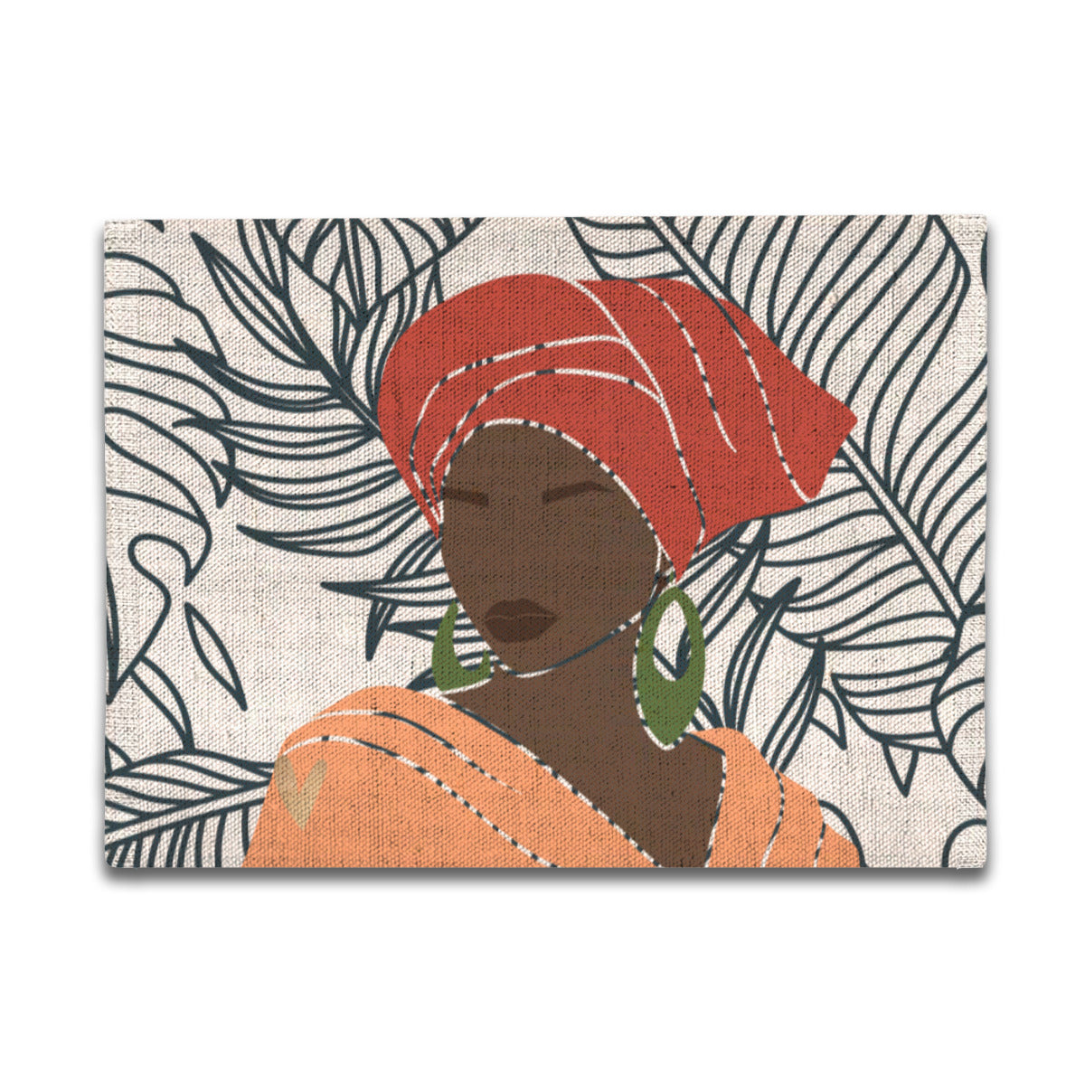 Noir + Leaves Linen Placemat | Melanated Musings (minimum order 5)