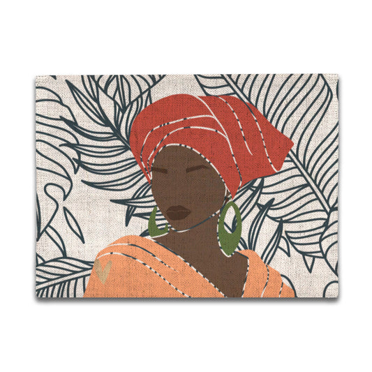 Noir + Leaves Linen Placemat | Melanated Musings (minimum order 5)